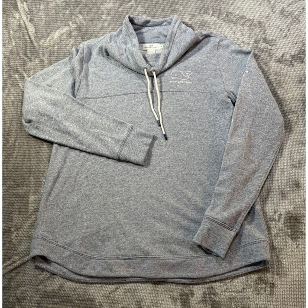 Vineyard Vines Womens Shep Shirt Funnel Neck Pullover Blue Heathered Size M